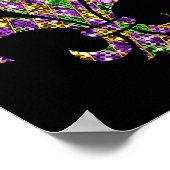 Happy Mardi Gras Carnival New Orleans Fleur De Lis ポスター (角)