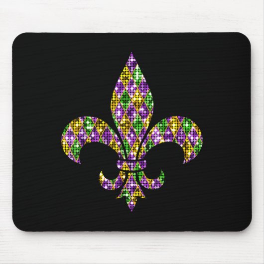 Happy Mardi Gras Carnival New Orleans Fleur De Lis マウスパッド (正面)