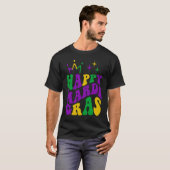 Happy Mardi Gras Cool Mardi Gras Retro Groovy Tシャツ (正面フル)
