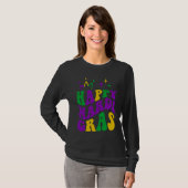 Happy Mardi Gras Cool Mardi Gras Retro Groovy Tシャツ (正面フル)