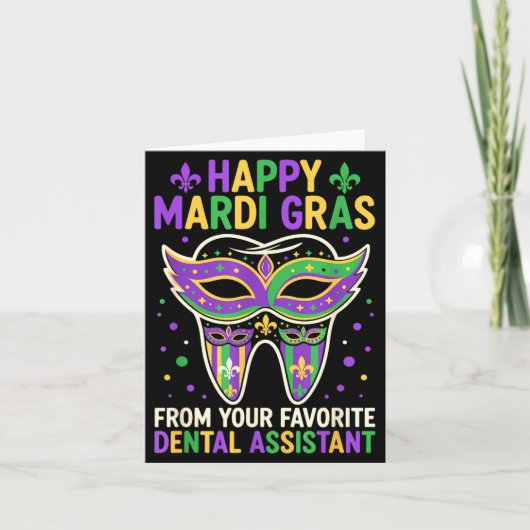 Happy Mardi Gras From Your Favorite Dental Istant カード (正面)
