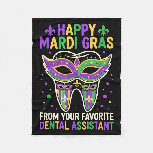 Happy Mardi Gras From Your Favorite Dental Istant  フリースブランケット (正面)