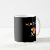 HAPPY, Marquee電球の文字,花 コーヒーマグカップ (正面右)