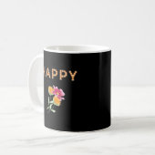 HAPPY, Marquee電球の文字,花 コーヒーマグカップ (正面左)