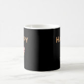 HAPPY, Marquee電球の文字,花 コーヒーマグカップ (中央)