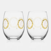 Happy Marriage ceremony ステムなしワイングラス (右)