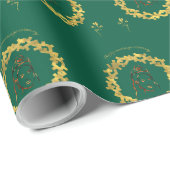 Happy Marriage ceremony green ラッピングペーパー (ロールコーナー)