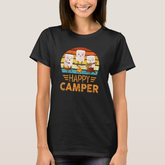 Happy Marshmallow Camper Cute For Kids Women Men Tシャツ (正面)