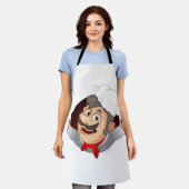 Happy Master Chef White Apron エプロン (着用した状態)