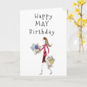 HAPPY ***MAY************* HER**カードの誕生日 カード (黄色い花)