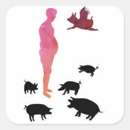 Happy Meal Vegeterian Stickers フレンドリー Animal スクエアシール