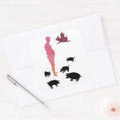 Happy Meal Vegeterian Stickers フレンドリー Animal スクエアシール (封筒)