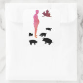 Happy Meal Vegeterian Stickers フレンドリー Animal スクエアシール (バッグ)