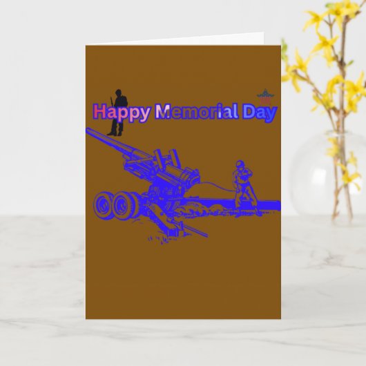 Happy memorial day brown カード (黄色い花)