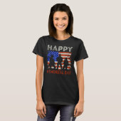 Happy Memorial Day USA Flag American Patriotic Mem Tシャツ (正面フル)