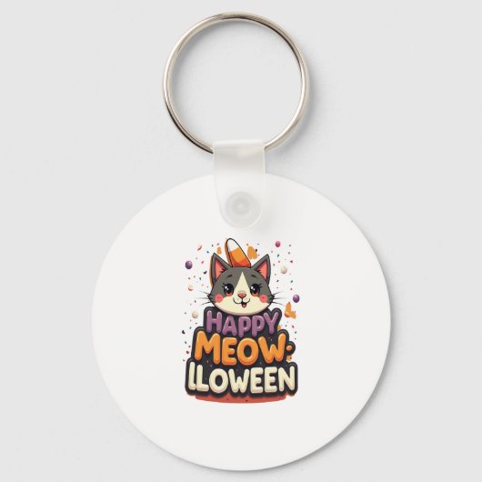 Happy Meow-lloween Cat キーホルダー (正面)