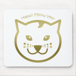 Happy Meow Year – 背景カスタム色 マウスパッド