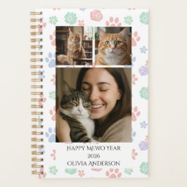 Happy Meow Year 2026 オリジナル写真 ペット好きな人へのギフト  プランナー手帳