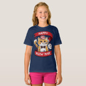  Happy Meow Year - Bonne Année Jeu de Mots T-shirt Tシャツ (正面フル)