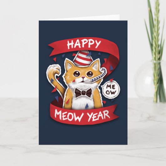 Happy Meow Year - Chat Bonne Année シーズンカード (正面)