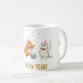 Happy Meow Year Party Cats New Year's Mug コーヒーマグカップ (正面右)