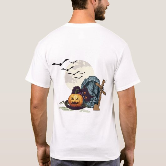 Happy Meoween Cats Cute Halloween  Tシャツ (裏面)