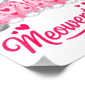 Happy Meowentine’s Cute Romantic Cats Couple Valen ポスター (角)