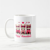 Happy Meowentines Cute Valentine Cats Love Funny C コーヒーマグカップ (左)