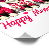 Happy Meowentines Cute Valentine Cats Love Funny C ポスター (角)