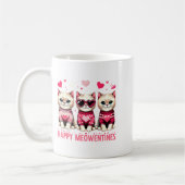 Happy Meowentines Cute Valentine Cats Love Funny M コーヒーマグカップ (左)