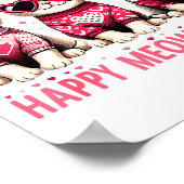 Happy Meowentines Cute Valentine Cats Love Funny M ポスター (角)