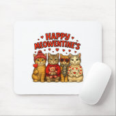 Happy Meowentines Cute Valentine Cats Love Women M マウスパッド (マウス)