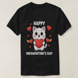 Happy Meowentines Day Cute Cat Valentine Pun Gift Tシャツ
