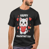 Happy Meowentines Day Cute Cat Valentine Pun Gift Tシャツ (正面)