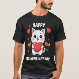 Happy Meowentines Day Cute Cat Valentine Pun Gift  Tシャツ