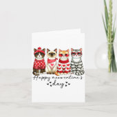 Happy Meowentine's Day Cute Valentines Funny Cat S カード (正面)