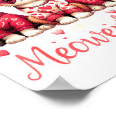 Happy Meowentines Funny Cute Valentine Cats Love C ポスター (角)