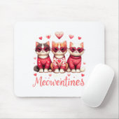 Happy Meowentines Funny Cute Valentine Cats Love C マウスパッド (マウス)