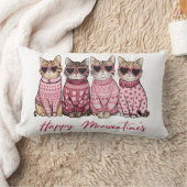 Happy Meowentines Toss Lumbar Pillow ランバークッション (ブランケット)