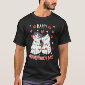 Happy Meowentines Valentines Day Cute Cat Kitten V Tシャツ (正面)