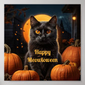 Happy Meowloween Catをテーマにしたパーティーポスター ポスター (正面)