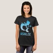 Happy Mermaid - Ashlee 名前デザイン Tシャツ (正面フル)
