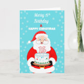 Happy Merry 15th Birthday Christmas Santa カード (正面)
