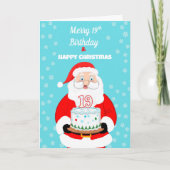Happy Merry 19th Birthday Christmas Santa  カード (正面)