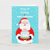 Happy Merry 20th Birthday Christmas Santa  カード (正面)