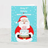 Happy Merry 55th Birthday Christmas Santa カード (正面)