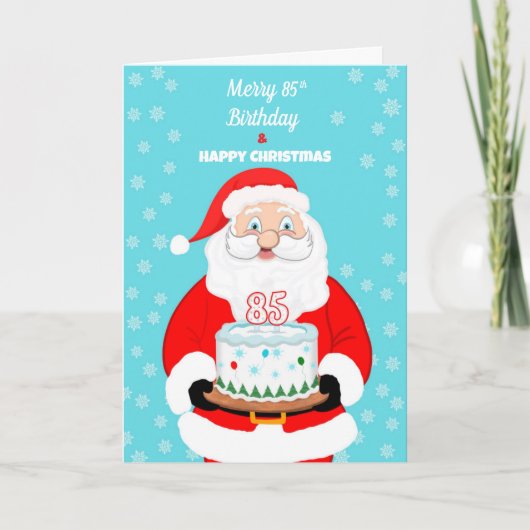 Happy Merry 85th Birthday Christmas Santa カード (正面)