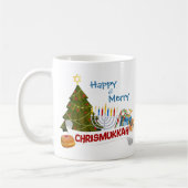 Happy & Merry Chrismukkah Fun Interfaith Holiday コーヒーマグカップ (左)