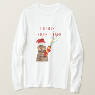 Happy Merry Christmas Cat Tシャツ