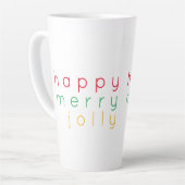 HAPPY MERRY JOLLY 背の高いラテマグ カフェラテマグ (左アングル)